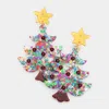 Fashnzfab Glittered Resin Star Christmas Tree Dangle Earrings - Multi In Multi