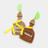 Fashnzfab Glittered Resin Tequila Dangle Earrings In Brown