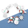 Fashnzfab Glittered Santa Snowman Star Link Magnetic Bracelet Multi In White