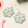 Fashnzfab Glittered Snowflake Dangle Earrings In Green