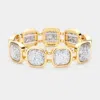Fashnzfab Glittered Square Stretch Bracelet Ab In Multi