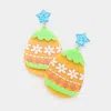 Fashnzfab Glittered Star Resin Easter Egg Link Dangle Earrings In Yellow