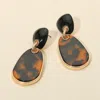 Fashnzfab Glossy Finish Tortoise Patterned Teardrop Link Drop Earrings In Multi