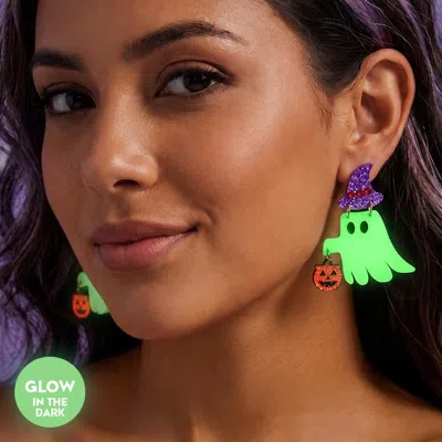 Fashnzfab Glow In The Dark Halloween Ghost Drop Dangle Earrings In Red
