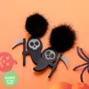 Fashnzfab Glow In The Dark Pom Pom Skull Grim Reaper Dangle Earrings In Black