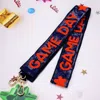 Fashnzfab Gmae Day Message Seed Beaded Bag Strap In Multi