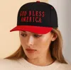 Fashnzfab God Bless America Message Embroidered Five Panel Canvas Snapback Baseball Cap In Multi