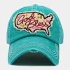 Fashnzfab God Bless Message Usa Map Vintage Baseball Cap In Blue
