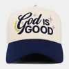 Fashnzfab God Is Good Message Embroidered Baseball Cap In Multi