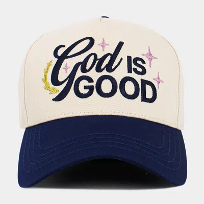 Fashnzfab God Is Good Message Embroidered Baseball Cap In Multi