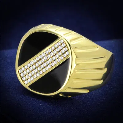 Fashnzfab Gold 925 Sterling Silver Ring With Aaa Grade Cz In Clear In Multi