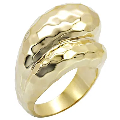 Fashnzfab Gold Brass Ring With No Stone In Silver