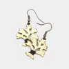 Fashnzfab Gold Detailed Metal Tree Of Life Dangle Earrings In Black