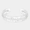 Fashnzfab Gold Detailed Resin Cuff Bracelet Silver In Silver