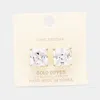 Fashnzfab Gold Dipped 12mm Cubic Zirconia Square Stud Earrings In Multi