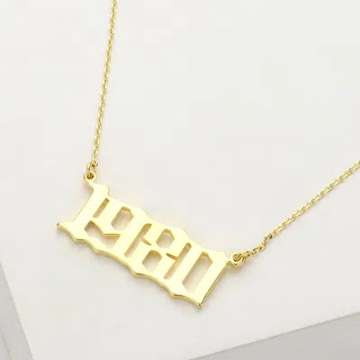 Fashnzfab Gold Dipped 1980 Birth Year Plate Pendant Necklace