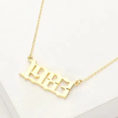 Fashnzfab Gold Dipped 1983 Birth Year Plate Pendant Necklace