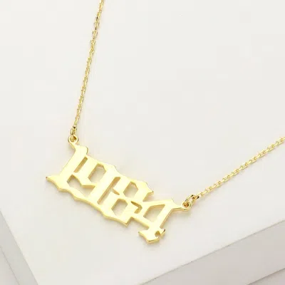 Fashnzfab Gold Dipped 1984 Birth Year Plate Pendant Necklace