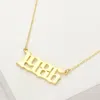 Fashnzfab Gold Dipped 1986 Birth Year Plate Pendant Necklace In Gold