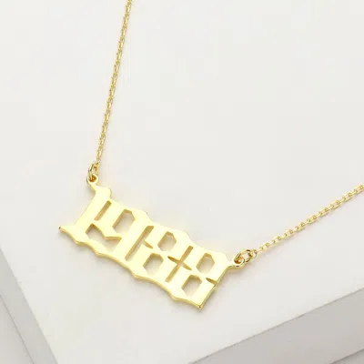 Fashnzfab Gold Dipped 1988 Birth Year Plate Pendant Necklace