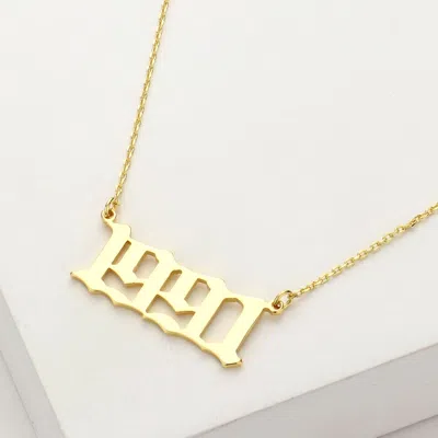 Fashnzfab Gold Dipped 1991 Birth Year Plate Pendant Necklace