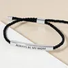 Fashnzfab Gold Dipped Always Be My Mom Message Bar Pointed Rope Adjustable Cinch Pull Tie Bracelet Rhodium In Multi