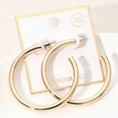 Fashnzfab Gold Dipped Bold Open Hoop Earrings