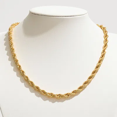 Fashnzfab Gold Dipped Bold Rope Chain Necklace