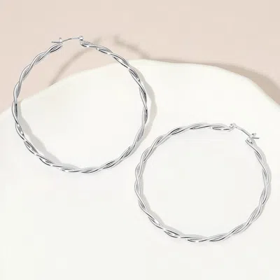 Fashnzfab Gold Dipped Bold Twisted Pin Catch Hoop Earrings In Multi