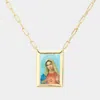 Fashnzfab Gold Dipped Brass Metal Virgin Mary Pendant Necklace In Gold