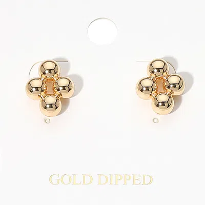 Fashnzfab Gold Dipped Bubble Stud Earrings