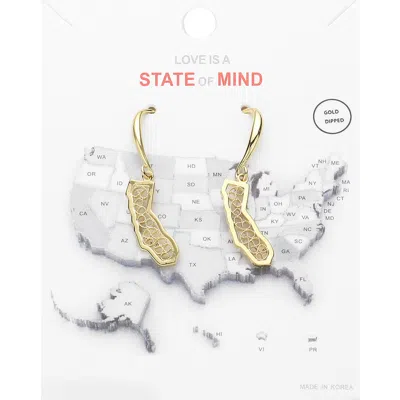 Fashnzfab Gold Dipped California State Earrings