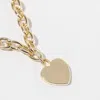 Fashnzfab Gold Dipped Chunky Chain Heart Pendant Necklace - Gold In Gold