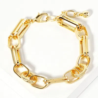 Fashnzfab Gold Dipped Chunky Geometric Chain Bracelet