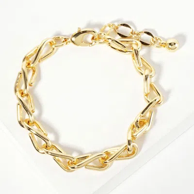 Fashnzfab Gold Dipped Chunky Geometric Chain Bracelet Gold