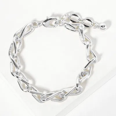 Fashnzfab Gold Dipped Chunky Geometric Chain Bracelet In Multi