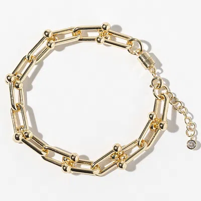 Fashnzfab Gold Dipped Industrial Link Chain Magnetic Bracelet