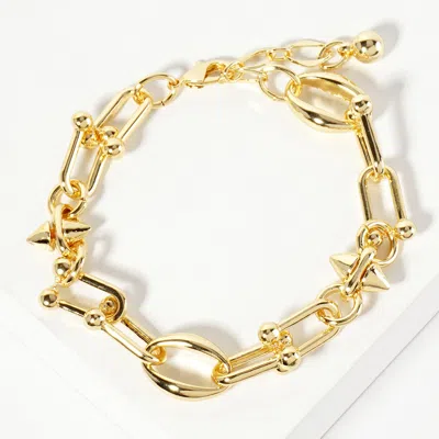 Fashnzfab Gold Dipped Chunky Industrial Link Chain Bracelet Gold