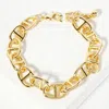 Fashnzfab Gold Dipped Chunky Mariner Link Chain Bracelet Gold In Gold
