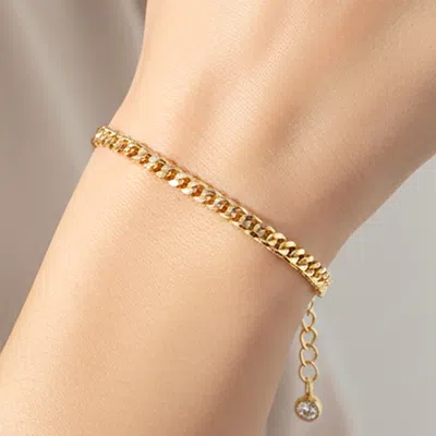 Fashnzfab Gold Dipped Classic Curb Chain Bracelet