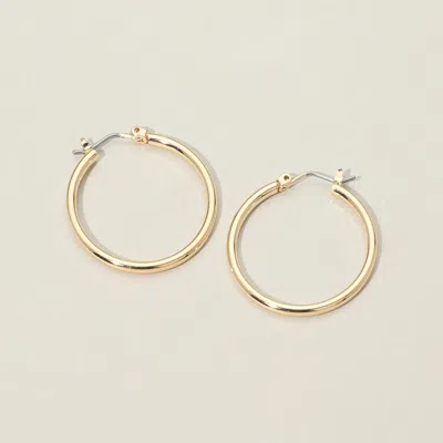 Fashnzfab Gold Dipped Classic Pin Catch Hoop Earrings