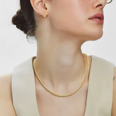 Fashnzfab Gold Dipped Classic Rope Chain Necklace In Pink