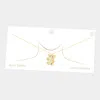 Fashnzfab Gold Dipped Cz Embellished Metal Bear Pendant Necklace In Gold