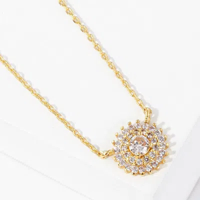 Fashnzfab Gold Dipped Cz Pendant Necklace