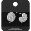Fashnzfab Gold Dipped Cz Stone Paved Bean Earrings In Multi