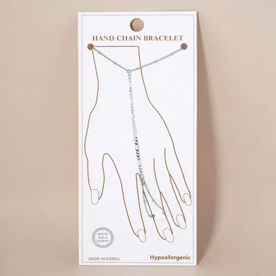 Fashnzfab Gold Dipped Delicate Hand Chain Bracelet In Multi
