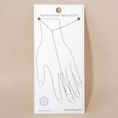 Fashnzfab Gold Dipped Delicate Hand Chin Bracelet Rhodium In Multi