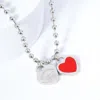 Fashnzfab Gold Dipped Double Heart Pendant Bubble Chain Necklace In Silver