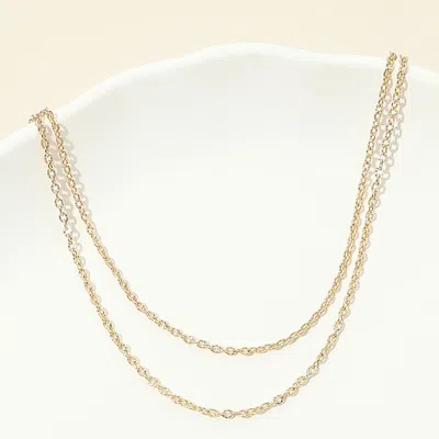 Fashnzfab Gold Dipped Double Layer Cable Chain Necklace