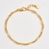 Fashnzfab Gold Dipped Double Link Chain Bracelet In Gold